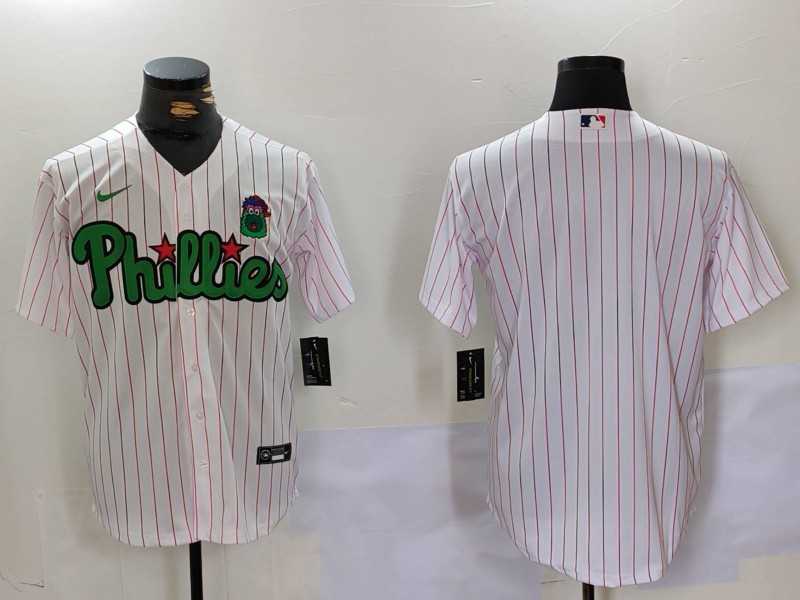 Mens Philadelphia Phillies Blank White Green Cool Base Stitched Jersey->philadelphia phillies->MLB Jersey